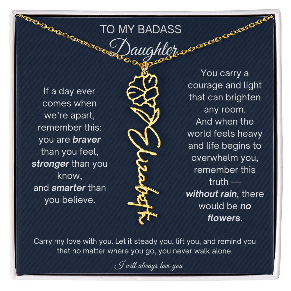 Daughter Encouragement Gift - Personalized Flower Name Necklace