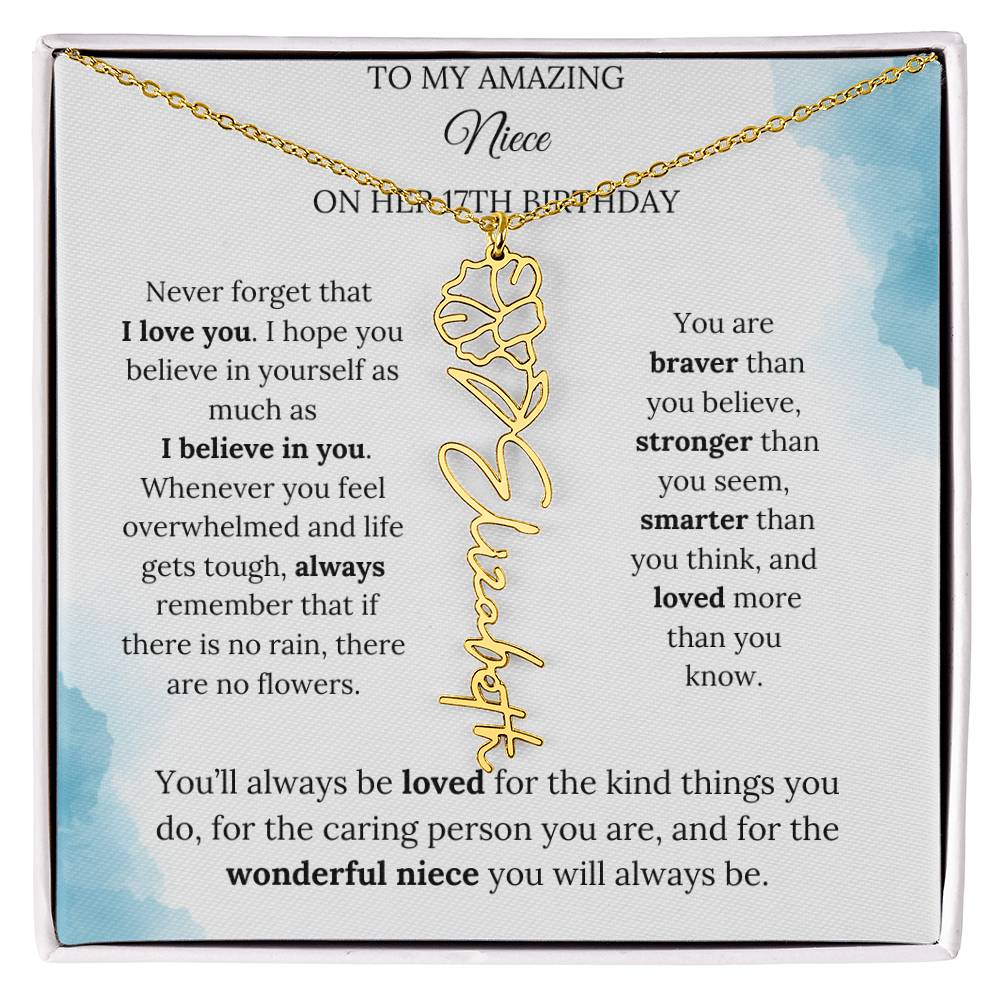Birth Month Flower Name Necklace for My Niece's 17th Birthday