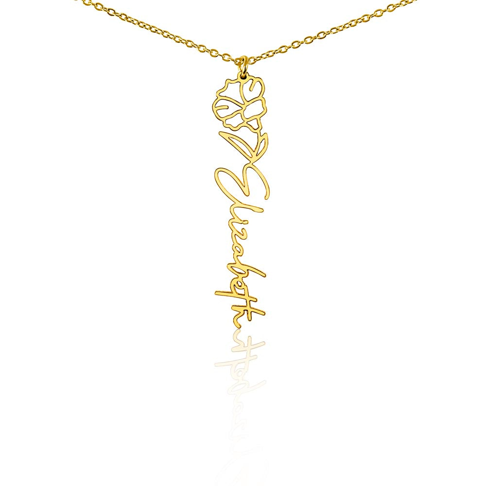 To My Wonderful Granddaughter - Happy 40th Birthday - Flower Name Necklace