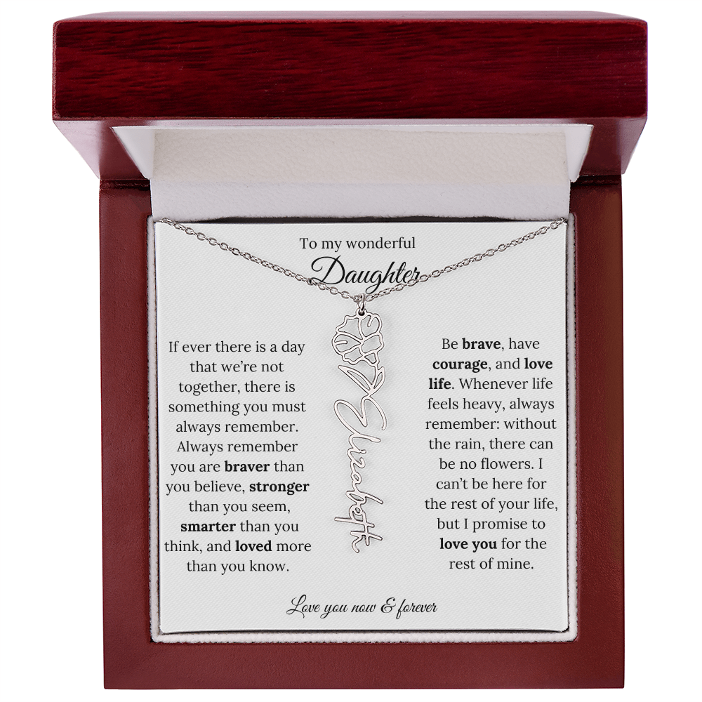 Custom Floral Jewelry Gift For Daughter