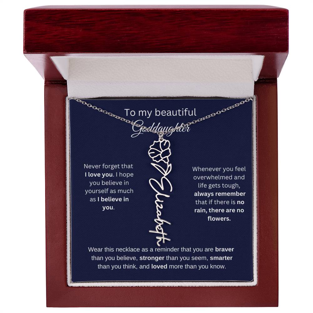 To My Beautiful Goddaughter Flower Necklace 1