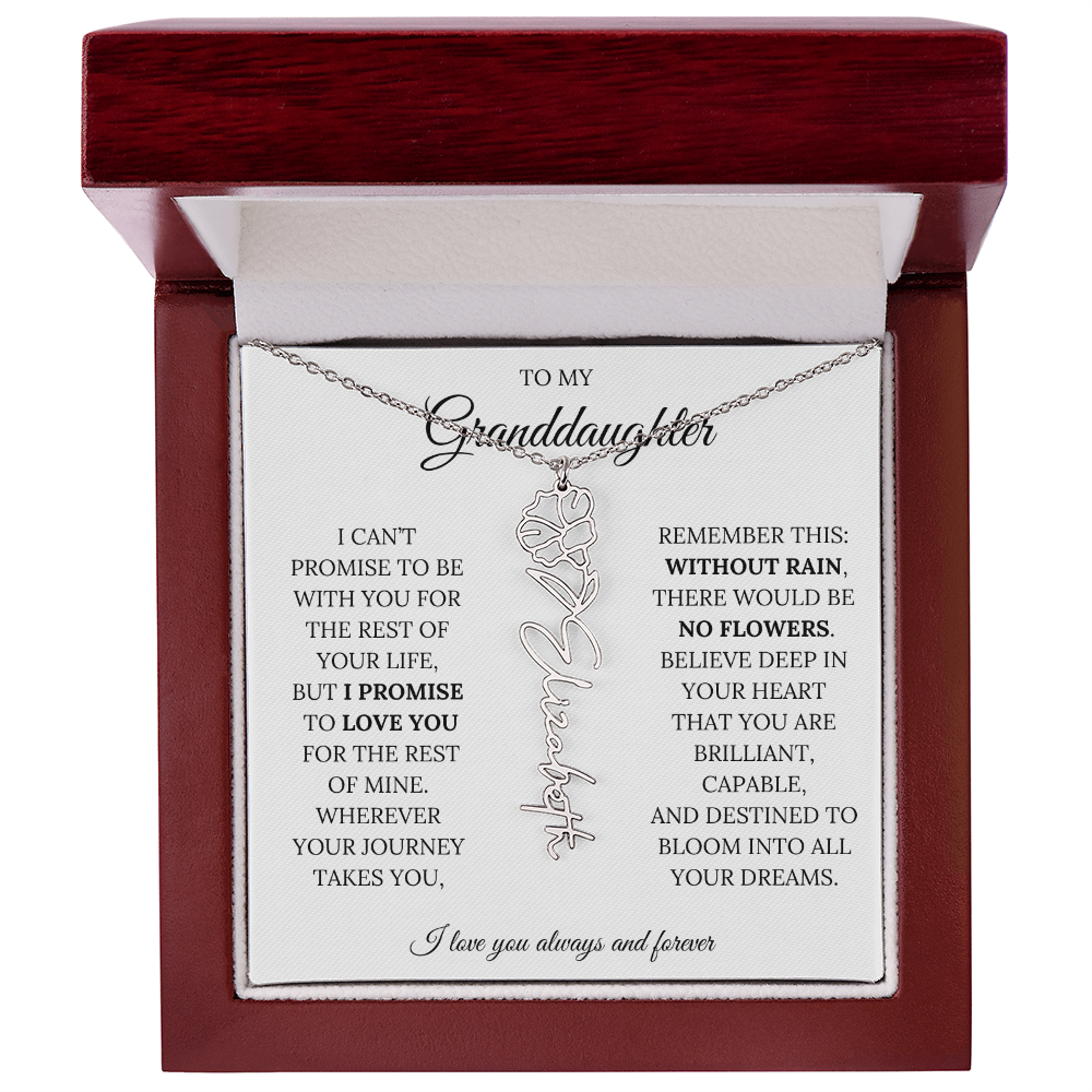 To My Granddaughter - You Are Destined To Bloom Into All Your Dreams - Flower Name Necklace