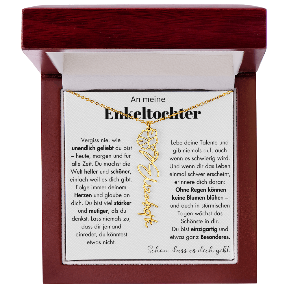 Geschenk Enkeltochter Schmuckkarte mit Spruch unendlich geliebt Mutmacher Erinnerung Weihnachten Geburtstag