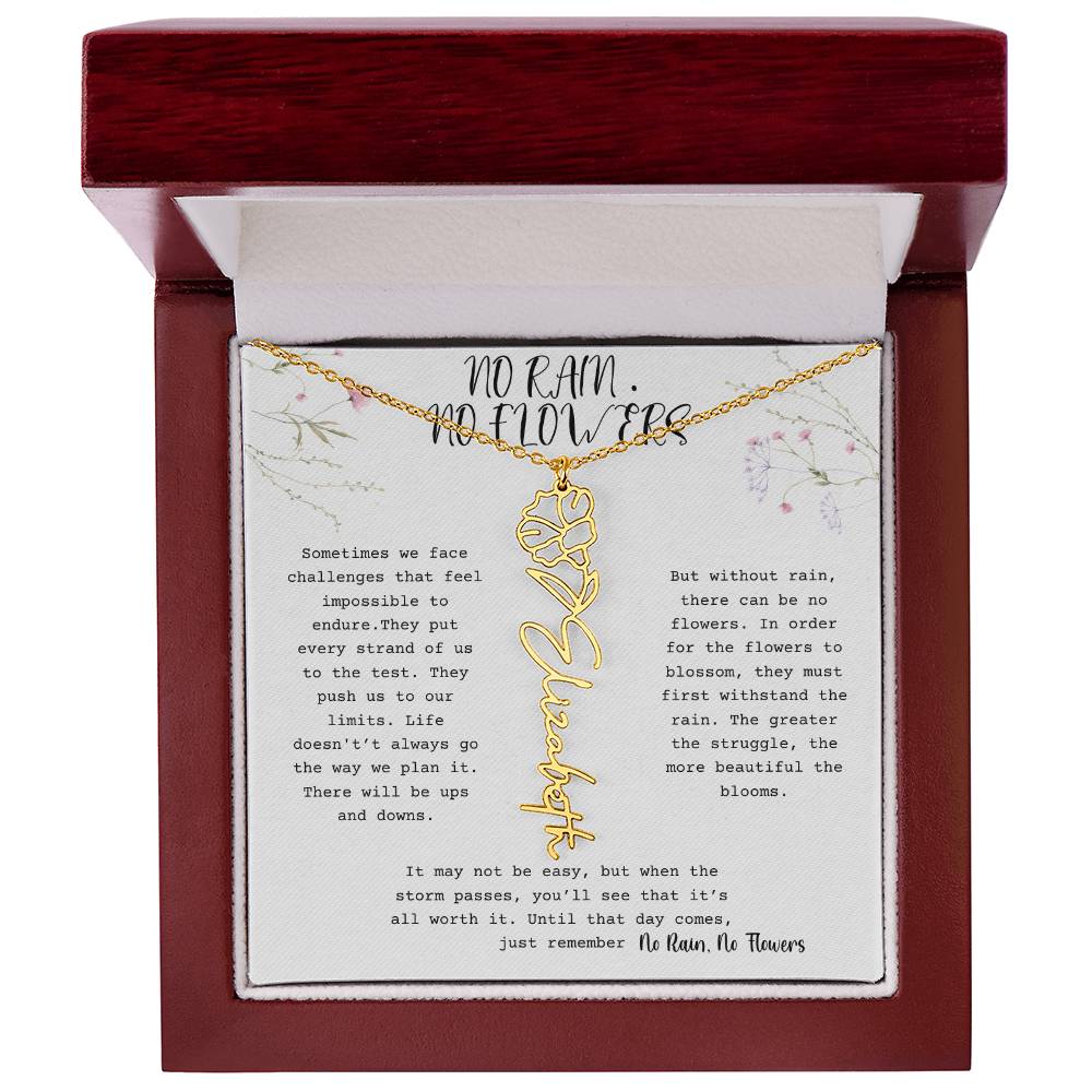 No Rain, No Flowers - Flower Name Necklace 1