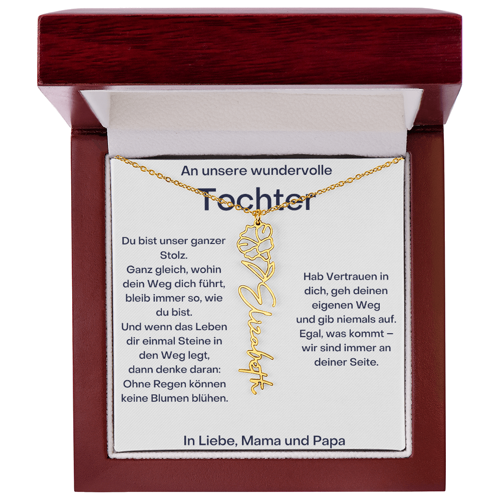 Personalisierte Namenskette Tochter Geschenk - Von Mama und Papa