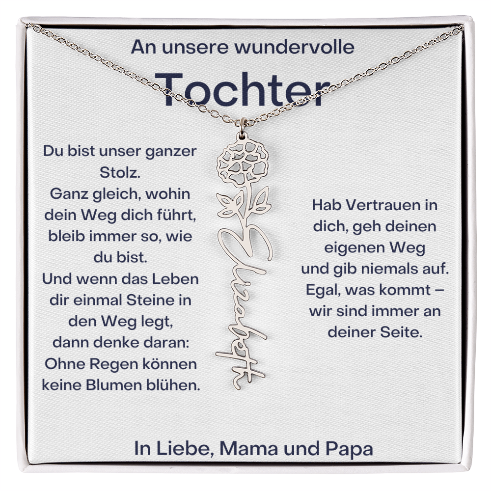 Personalisierte Namenskette Tochter Geschenk - Von Mama und Papa