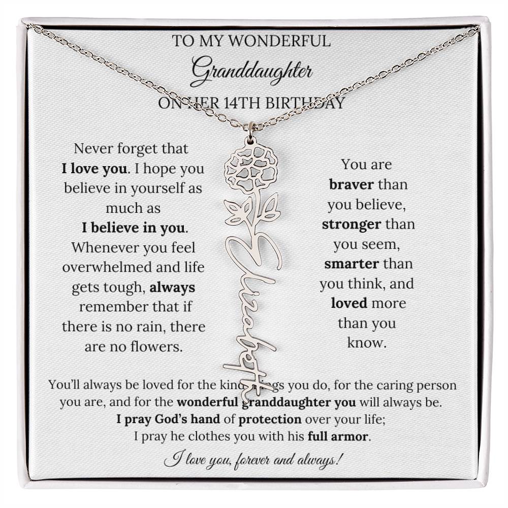 To My Wonderful Granddaughter On Her 14th Birthday - I Love You Forever & Always