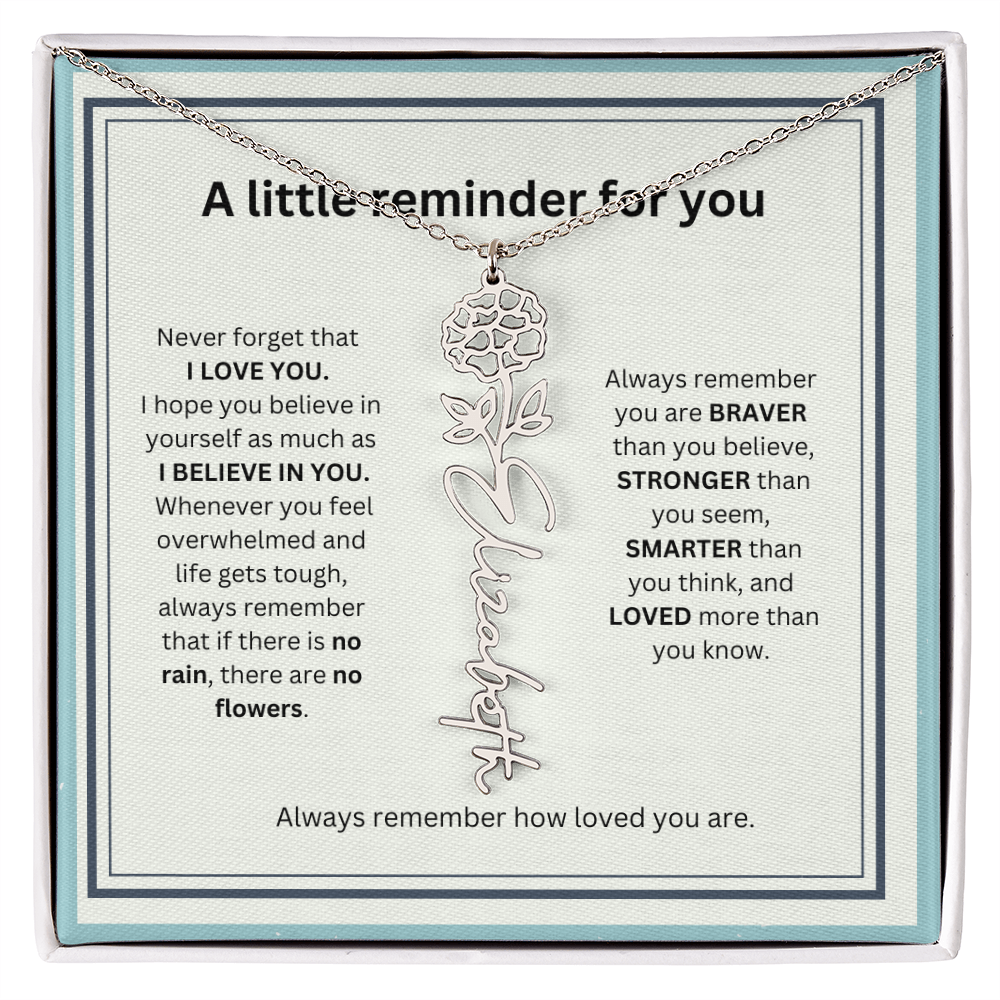 A Little Reminder Of You | Birth Flower Name Necklace
