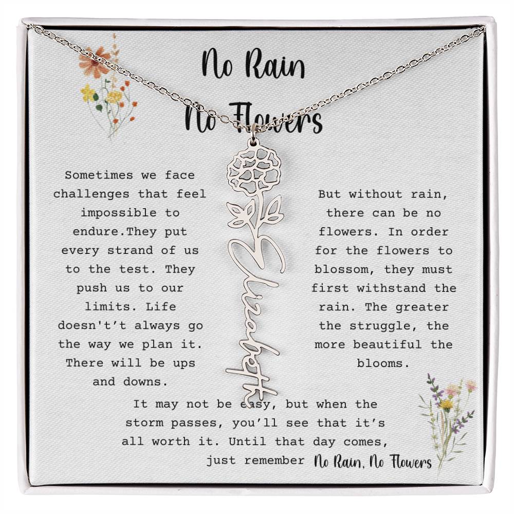 No Rain, No Flowers - Flower Name Necklace2