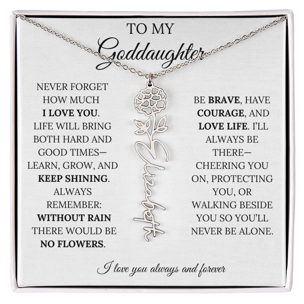 To My Goddaughter - Keepy Shining - Flower Name Necklace