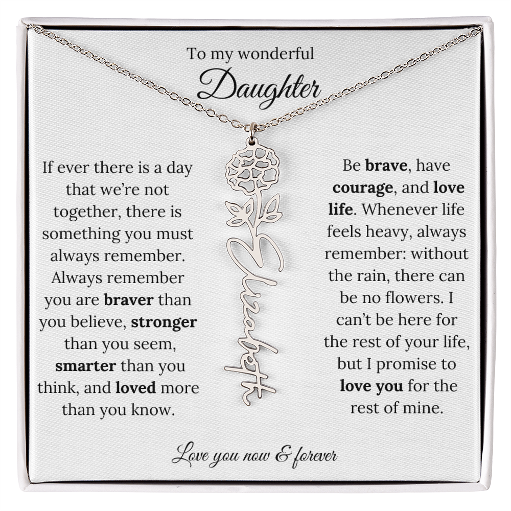 Custom Floral Jewelry Gift For Daughter