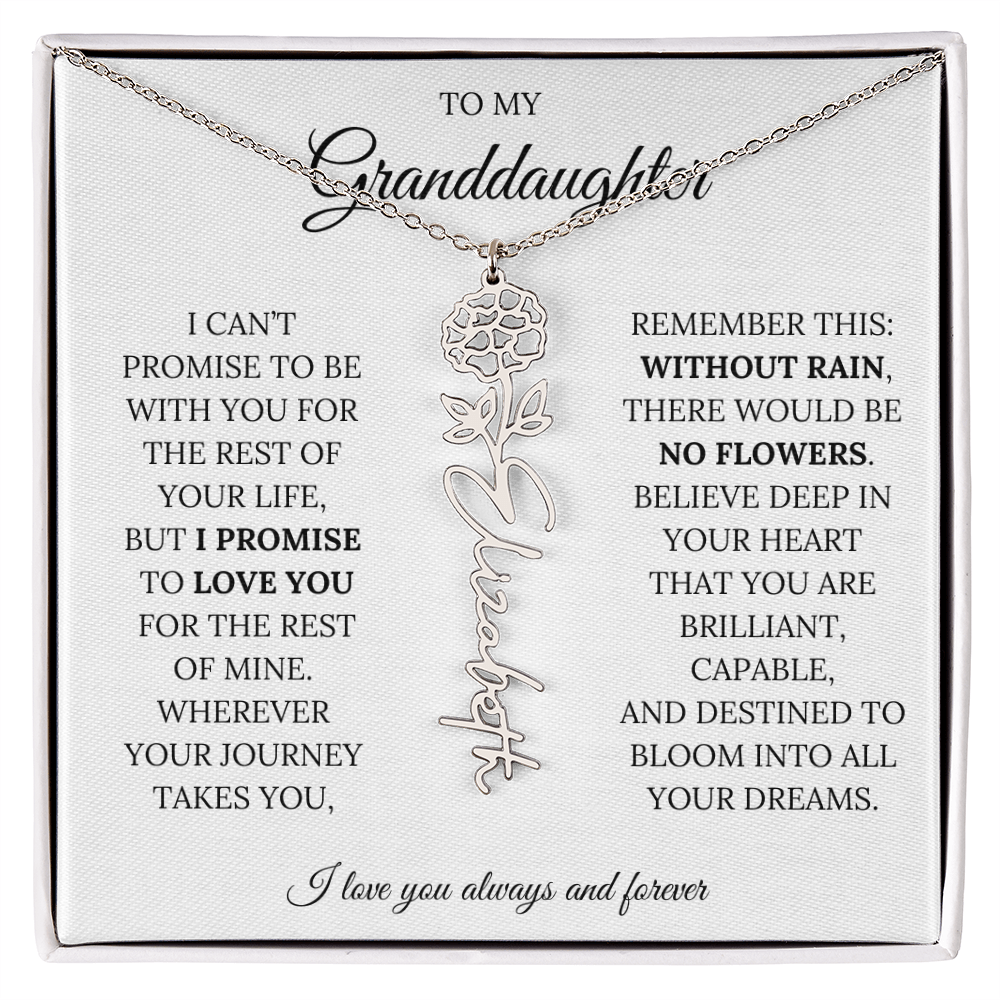 To My Granddaughter - You Are Destined To Bloom Into All Your Dreams - Flower Name Necklace