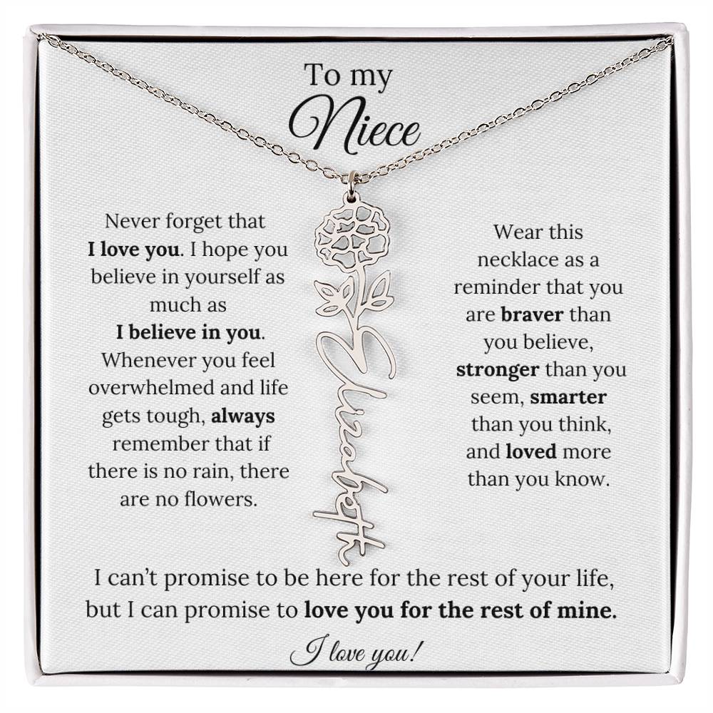 To My  Niece Birthmonth Flower Necklace 3