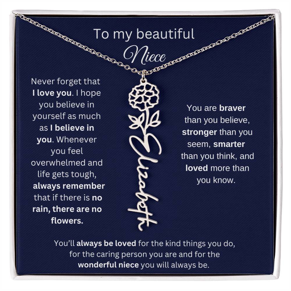 To My Beautiful Niece Flower Necklace 1