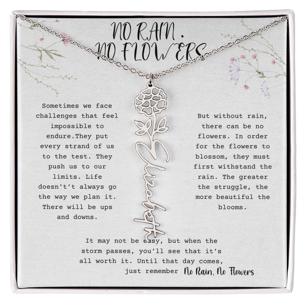 No Rain, No Flowers - Flower Name Necklace 1