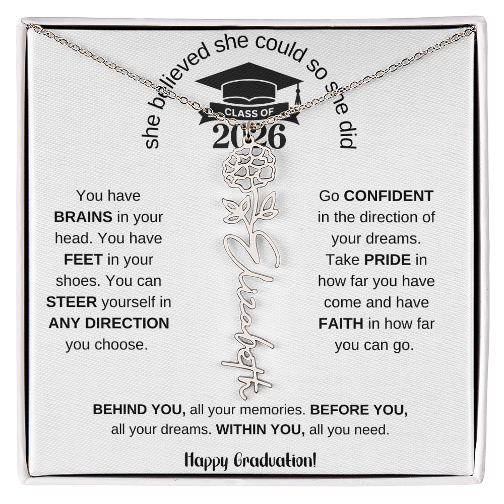 2026 Graduation Name Necklace