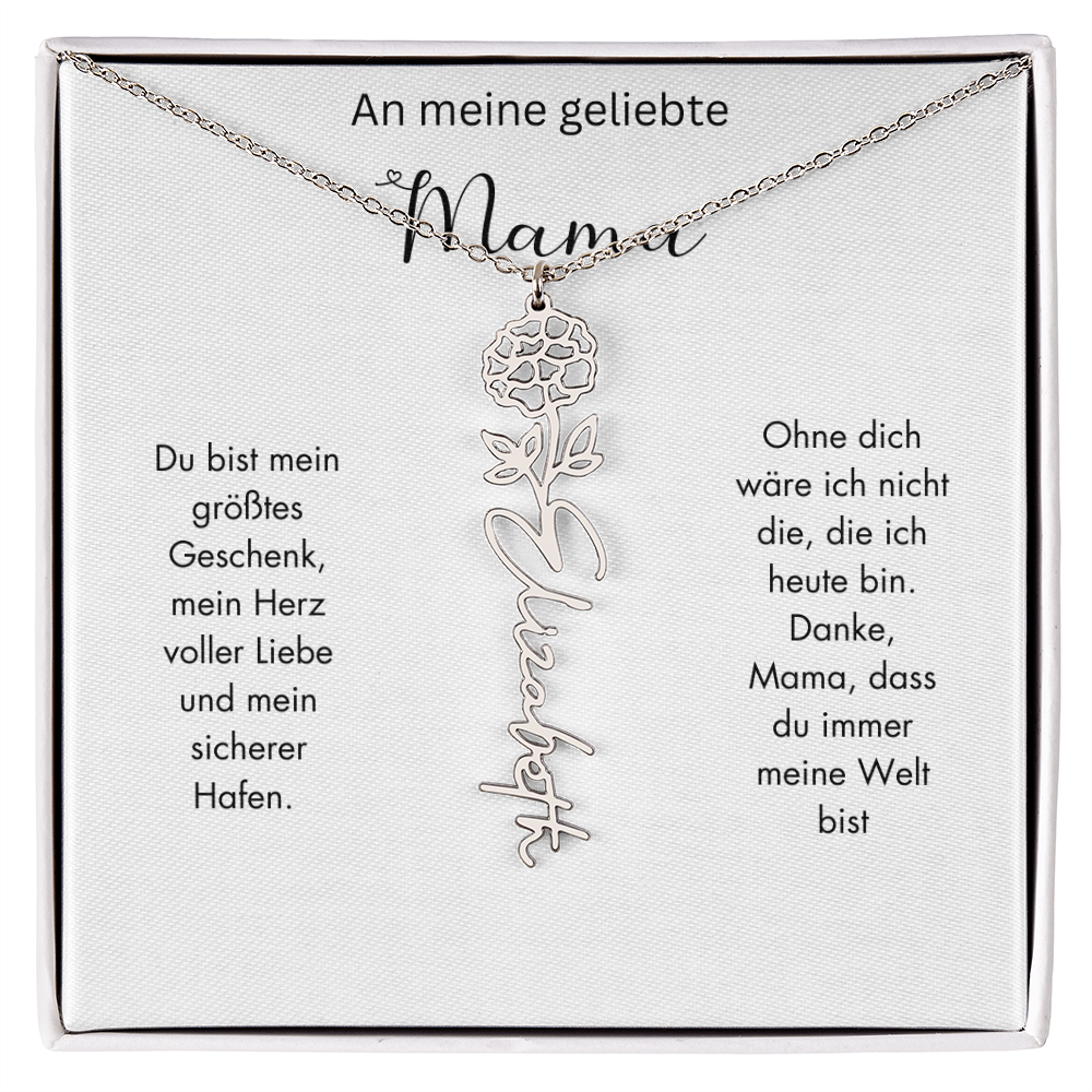 Personalisierte Geburtsblumen Kette für Mama