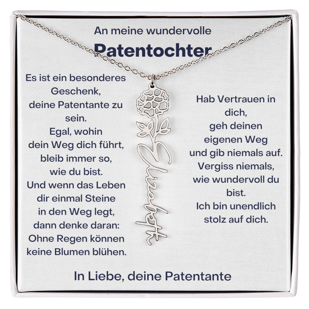 Personalisierte Geburtsblumen Kette Für Patentochter Geschenk von Patentante
