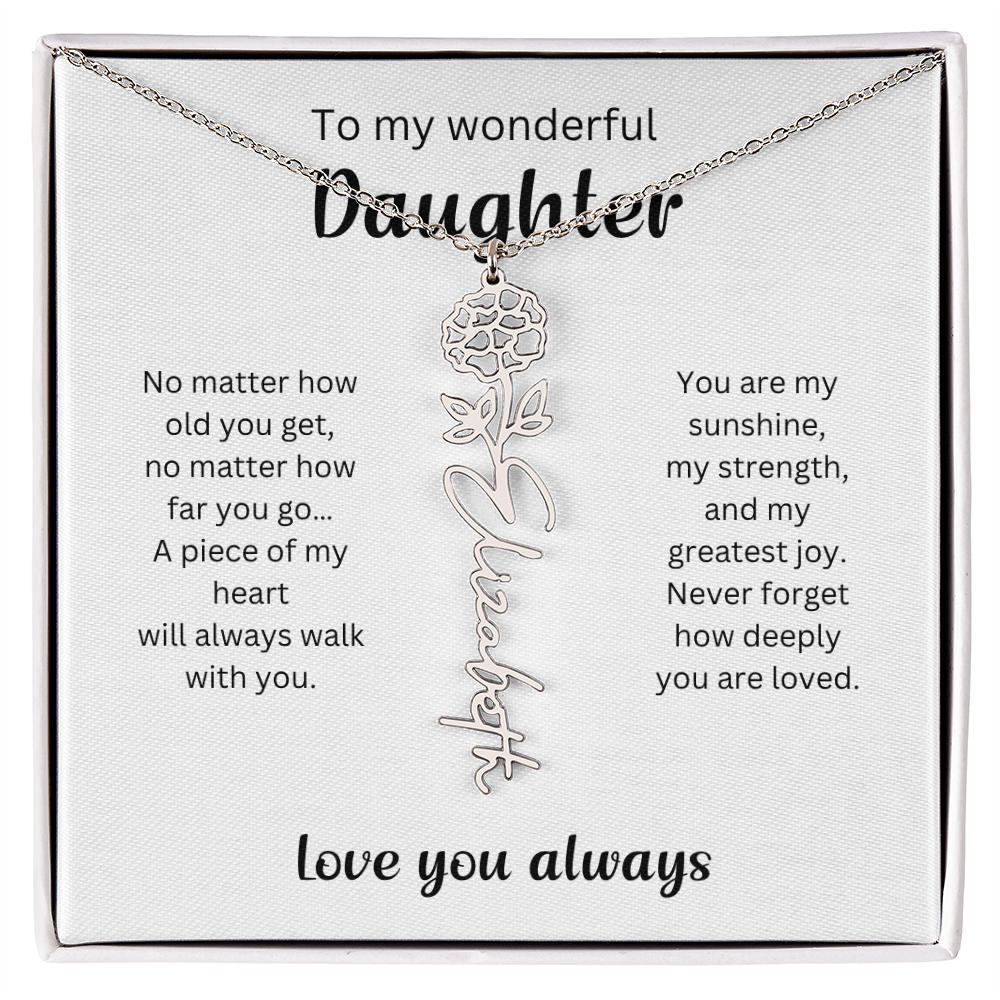 Emotional Gift for Daughter - Birth Flower Name Necklace 4