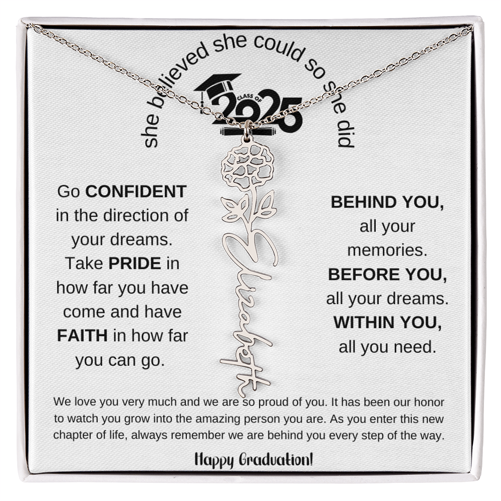 Happy Graduation - Flower Name Necklace