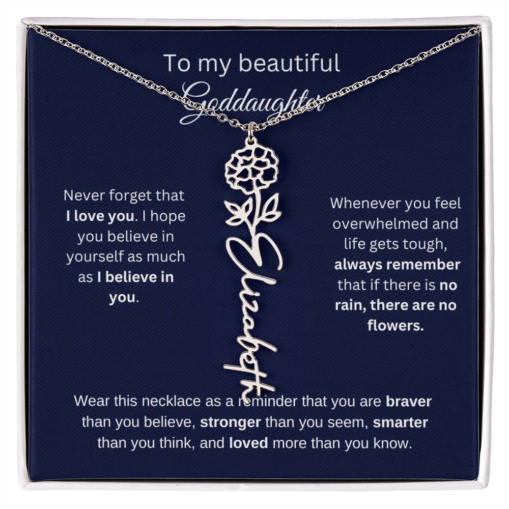 To My Beautiful Goddaughter Flower Necklace 1