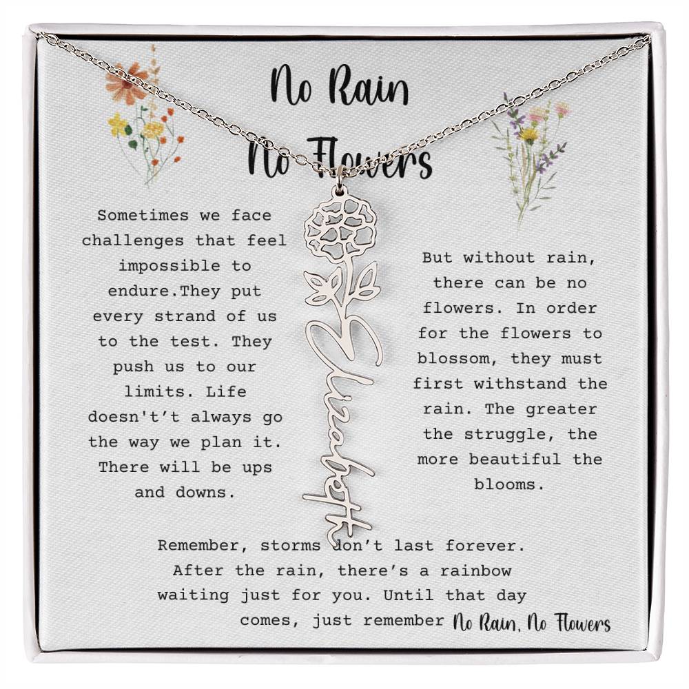 No Rain, No Flowers - Flower Name Necklace 3