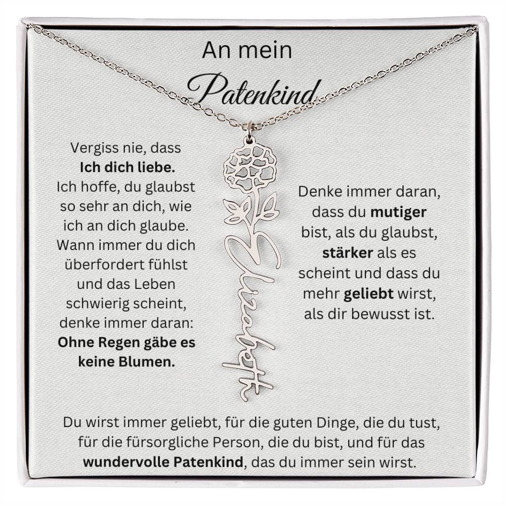 An Mein Patenkind Geburtsblumen Kette