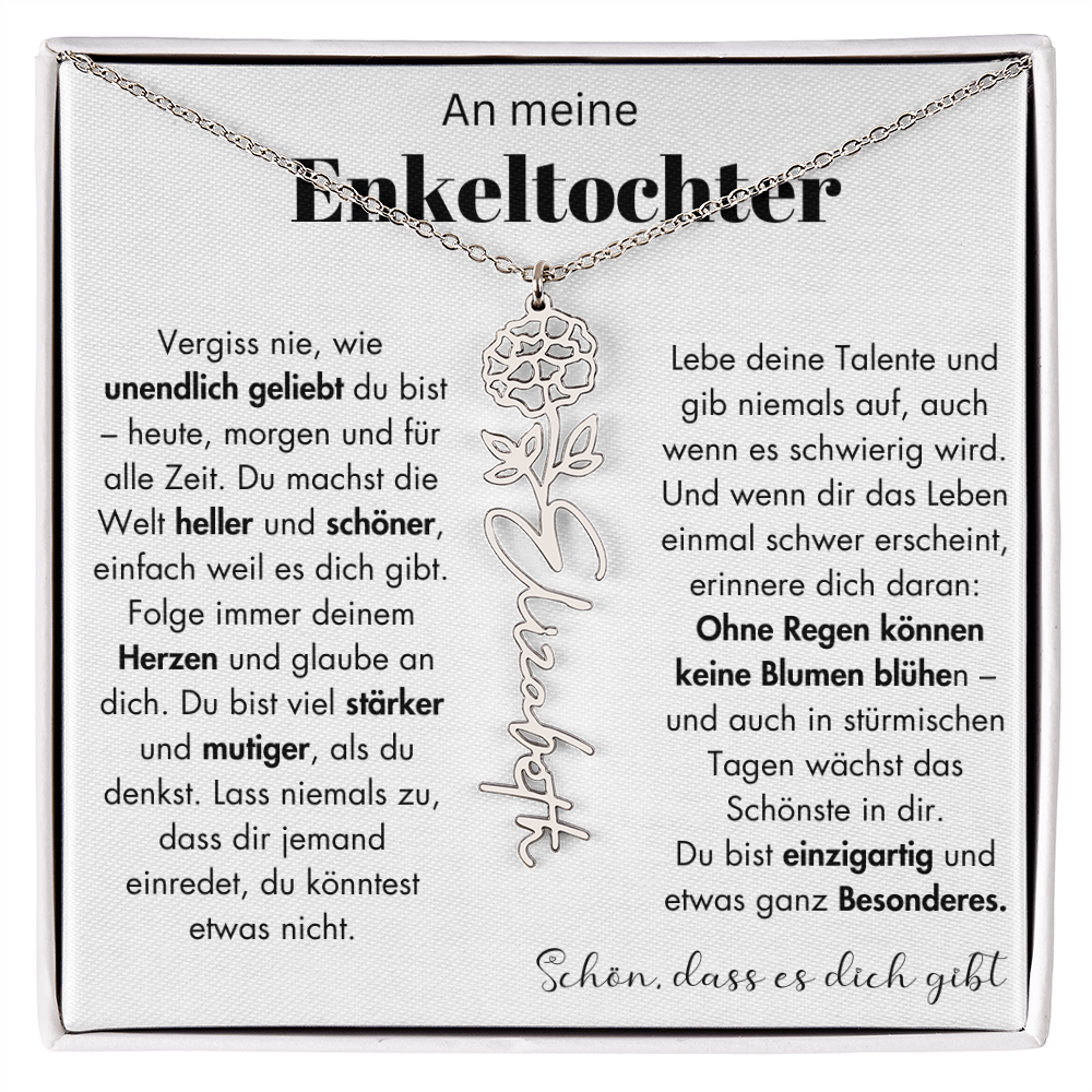 Geschenk Enkeltochter Schmuckkarte mit Spruch unendlich geliebt Mutmacher Erinnerung Weihnachten Geburtstag