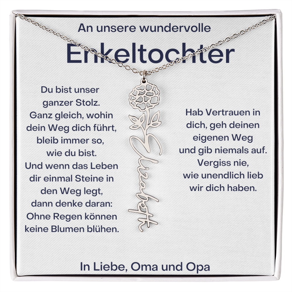 Geburtsblumenkette Mit Namen – Von Oma Und Opa