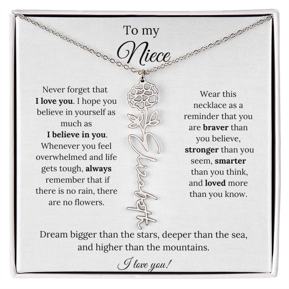 To My  Niece Birthmonth Flower Necklace 4