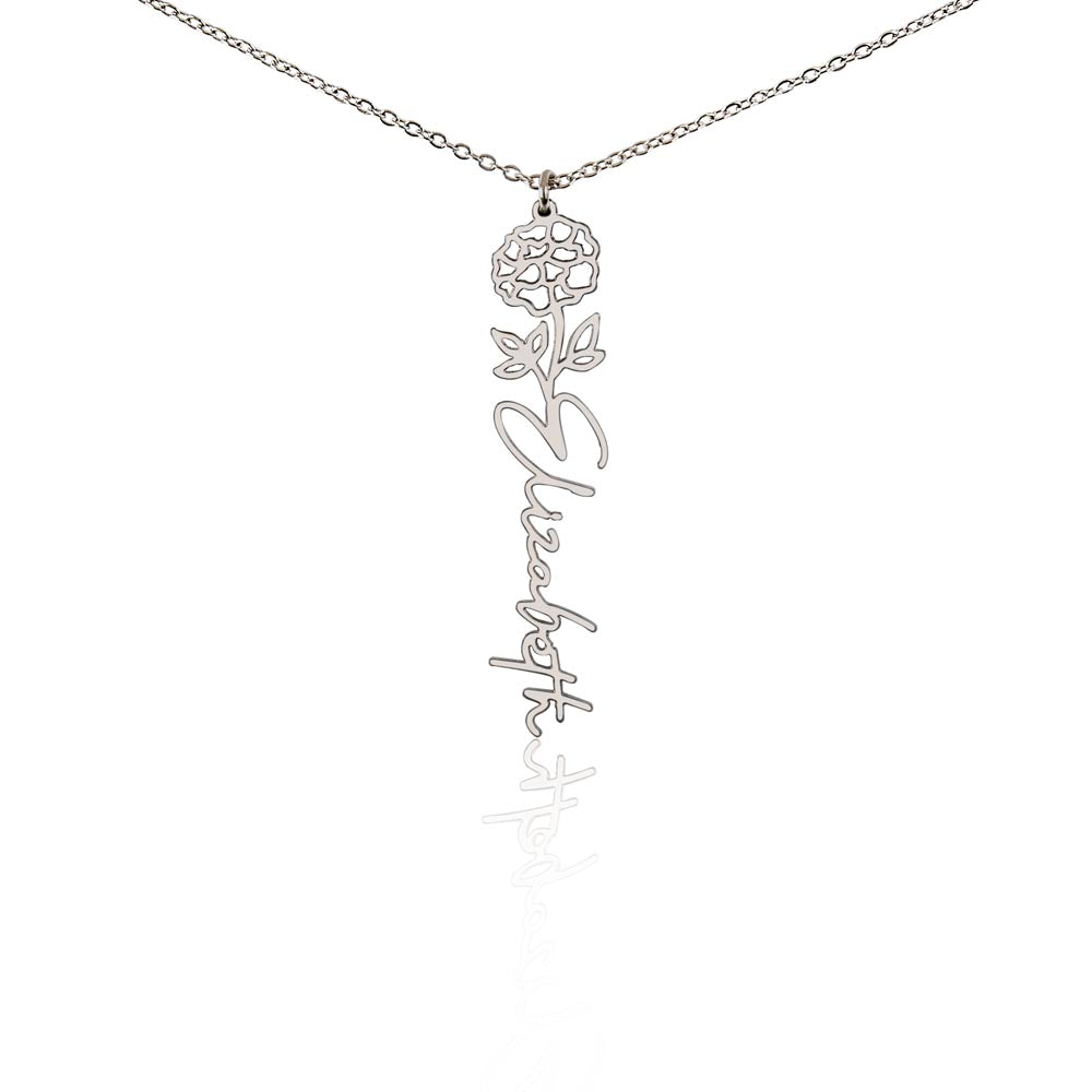 To My Wonderful Granddaughter - Happy 13th Birthday - Flower Name Necklace