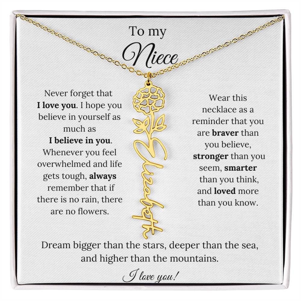 To My  Niece Birthmonth Flower Necklace 4
