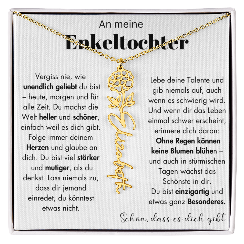 Geschenk Enkeltochter Schmuckkarte mit Spruch unendlich geliebt Mutmacher Erinnerung Weihnachten Geburtstag