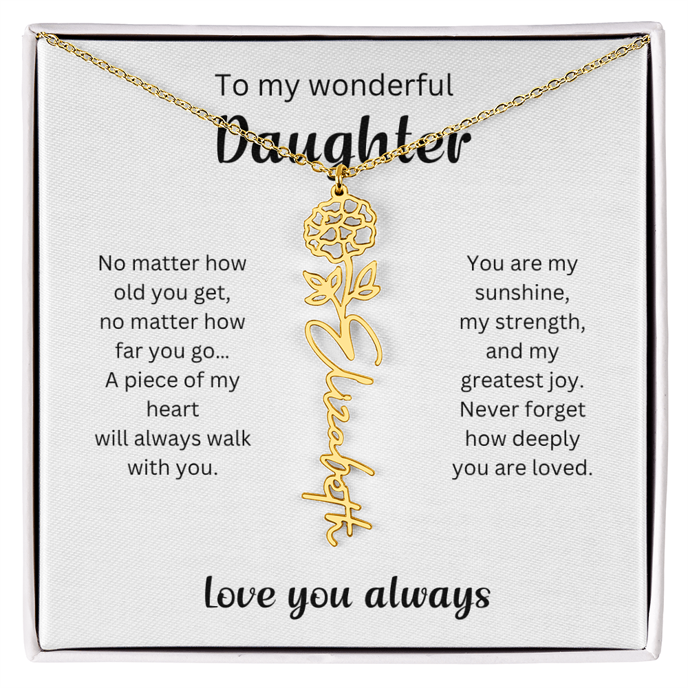 Emotional Gift for Daughter - Birth Flower Name Necklace 4