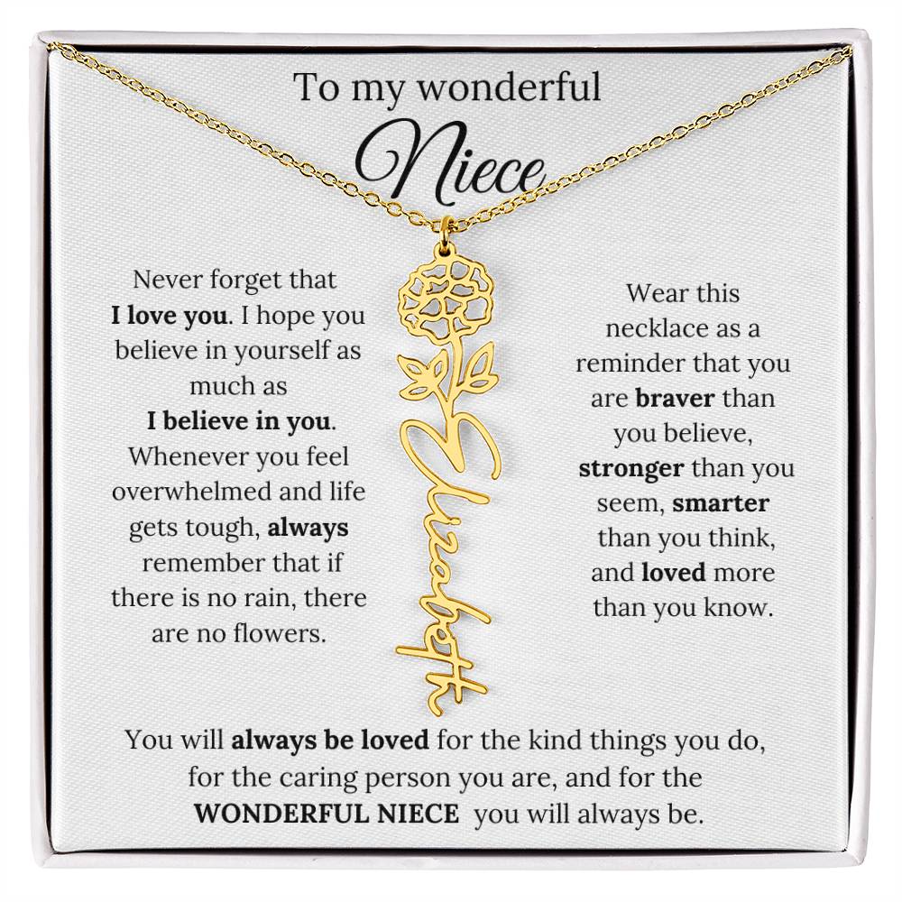 To My  Niece Birthmonth Flower Necklace 1