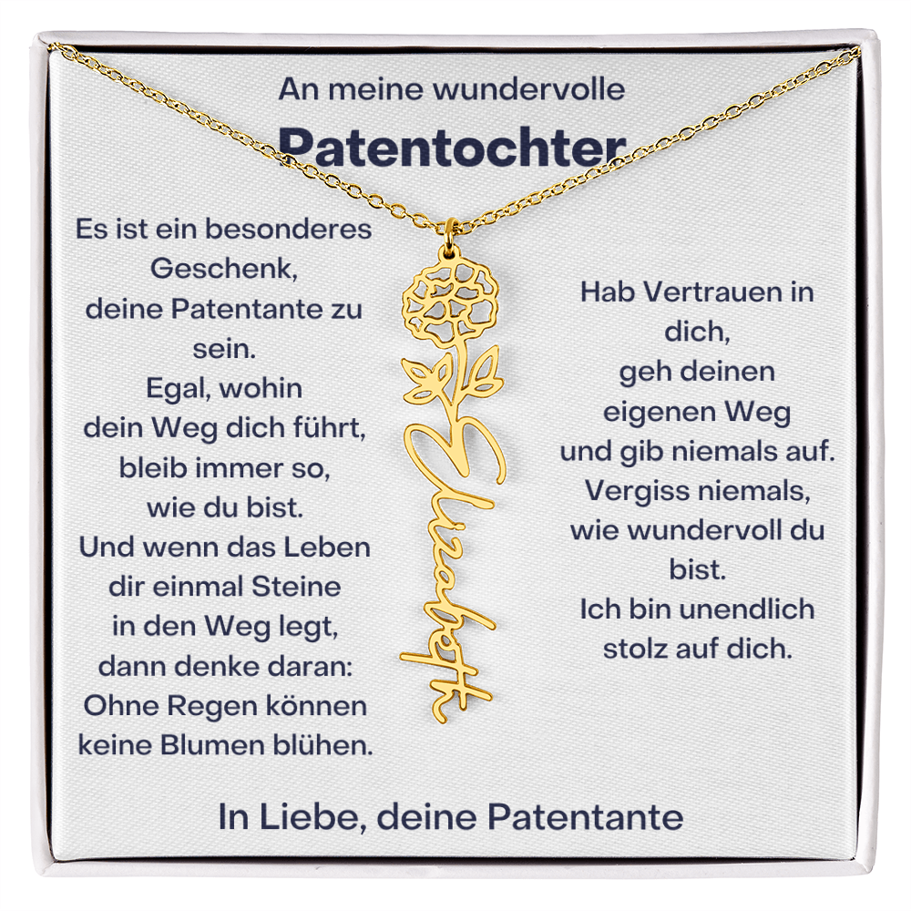 Personalisierte Geburtsblumen Kette Für Patentochter Geschenk von Patentante