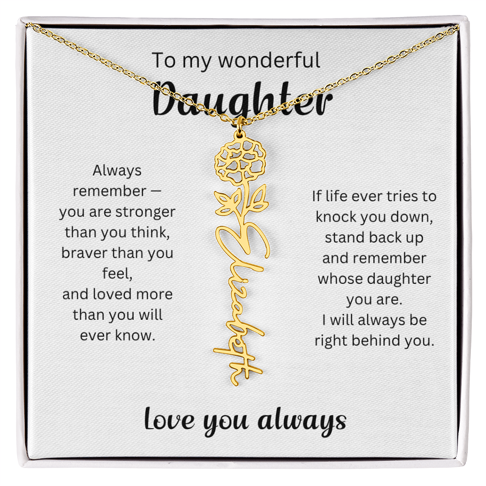 Emotional Gift for Daughter - Birth Flower Name Necklace 5