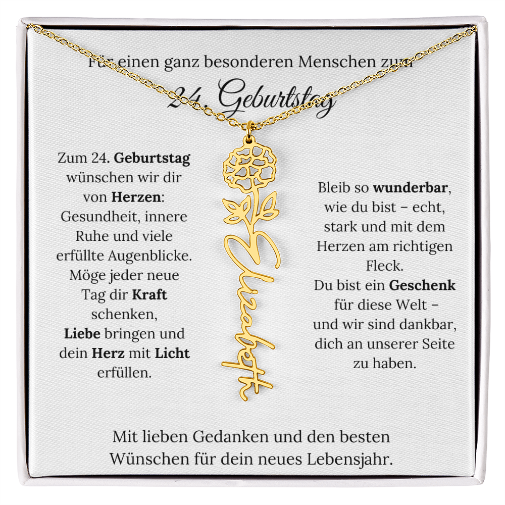 Personalisiertes 24. Geburtstagsgeschenk mit Geburtsblume