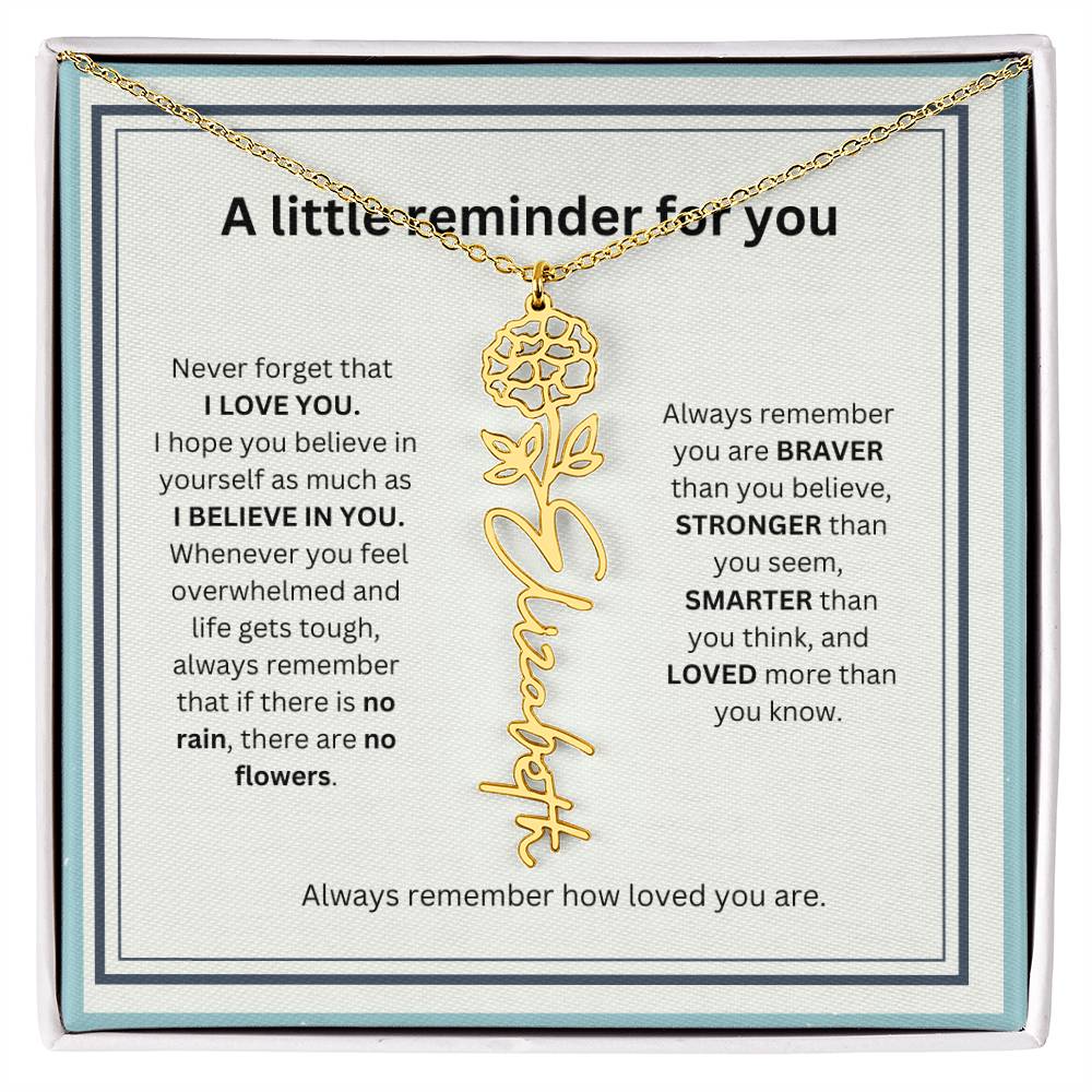 A Little Reminder Of You | Birth Flower Name Necklace