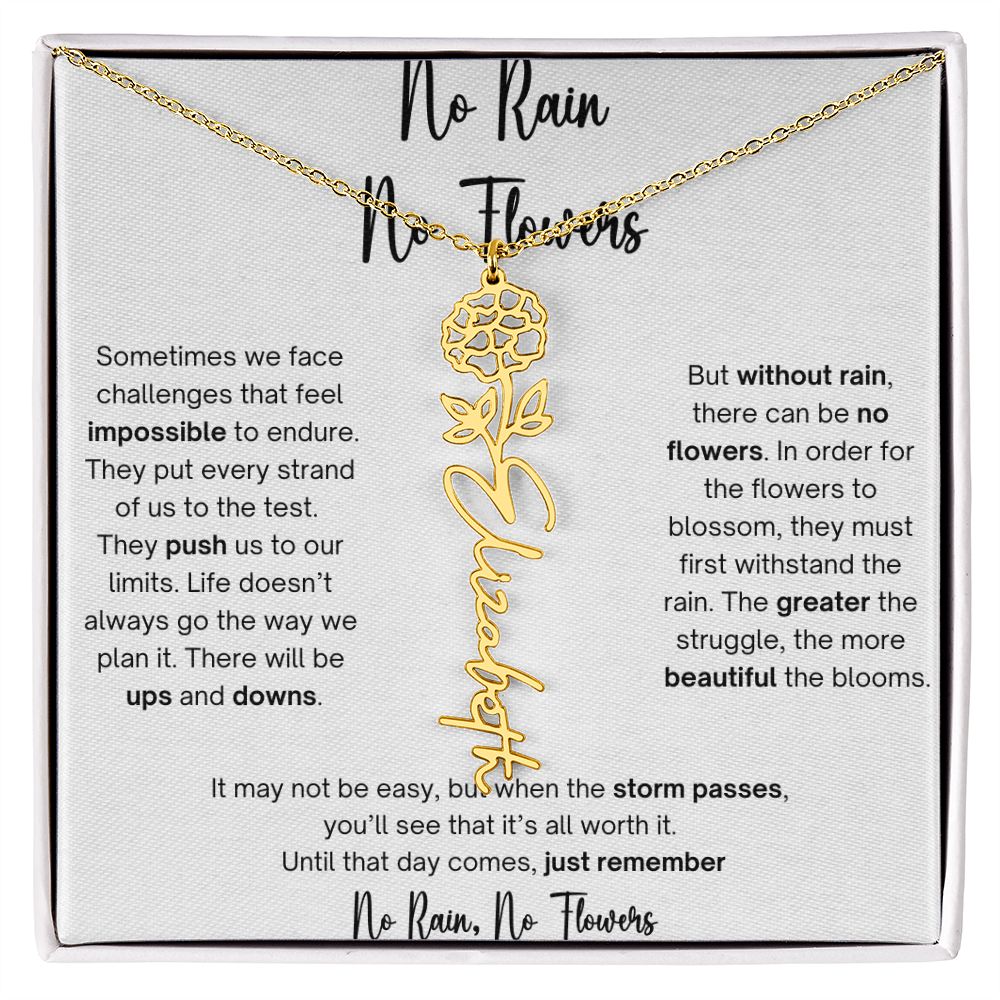 No Rain No Flowers 1 - Flower Name Necklace