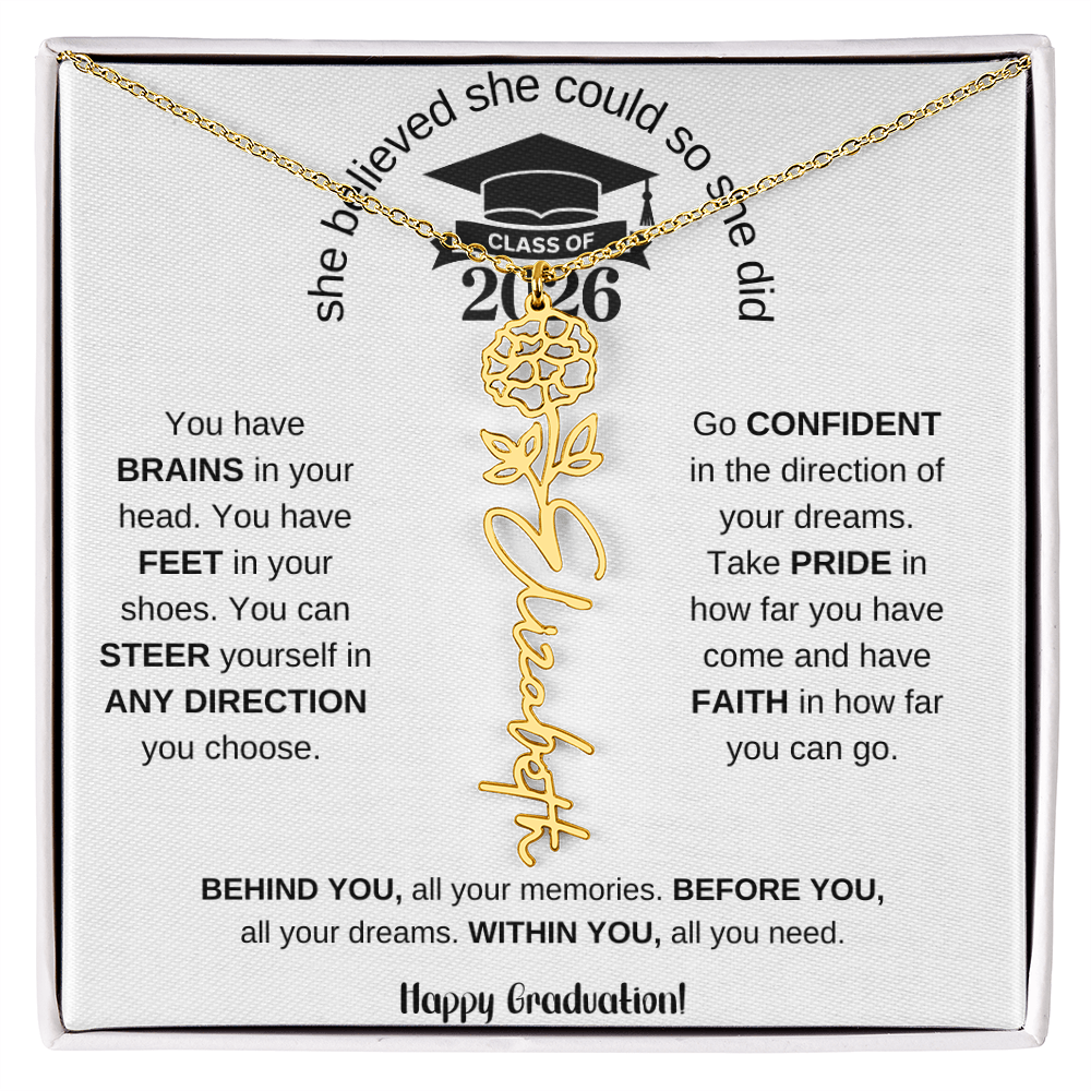 2026 Graduation Name Necklace