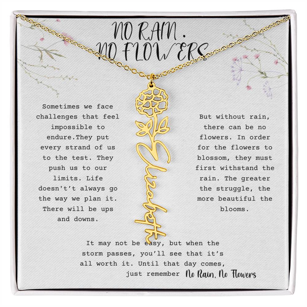 No Rain, No Flowers - Flower Name Necklace 1