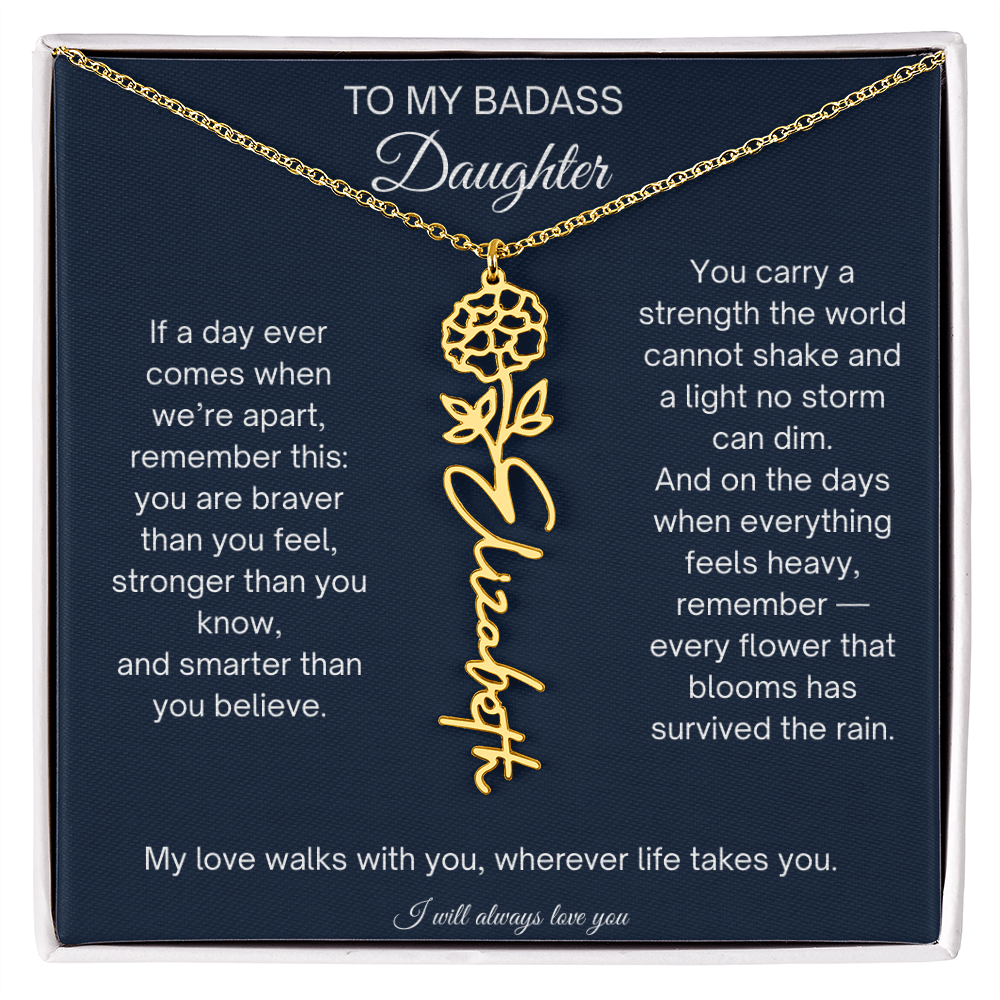 To My Badass Daughter Encouragement Necklace for Daughter