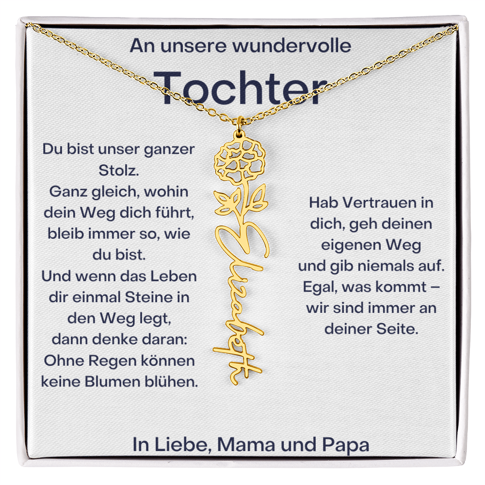 Personalisierte Namenskette Tochter Geschenk - Von Mama und Papa