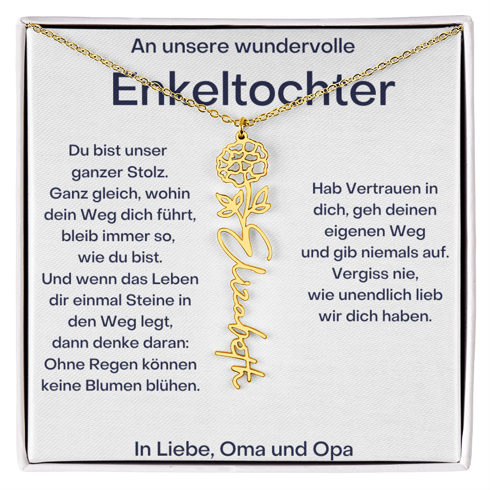 Geburtsblumenkette Mit Namen – Von Oma Und Opa