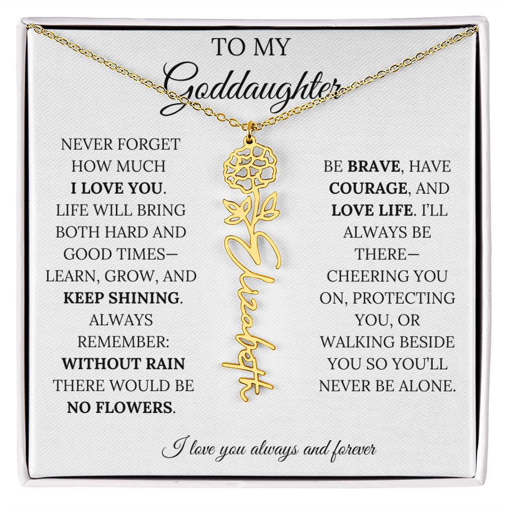 To My Goddaughter - Keepy Shining - Flower Name Necklace