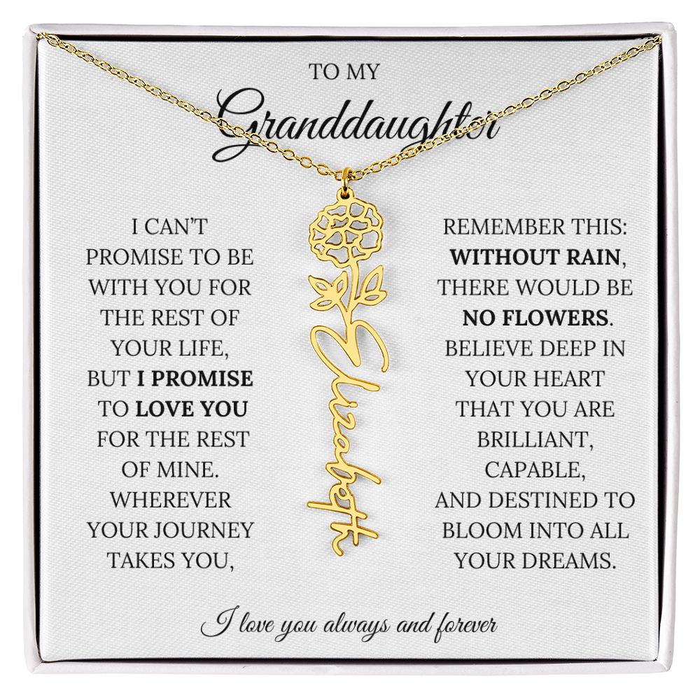 To My Granddaughter - You Are Destined To Bloom Into All Your Dreams - Flower Name Necklace