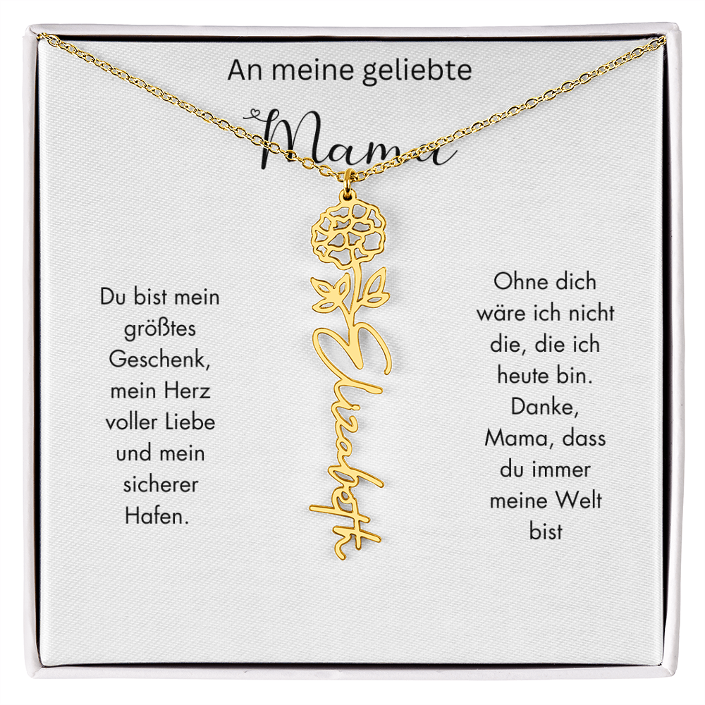 Personalisierte Geburtsblumen Kette für Mama