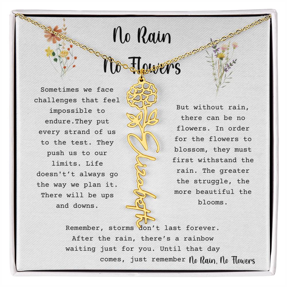 No Rain, No Flowers - Flower Name Necklace 3