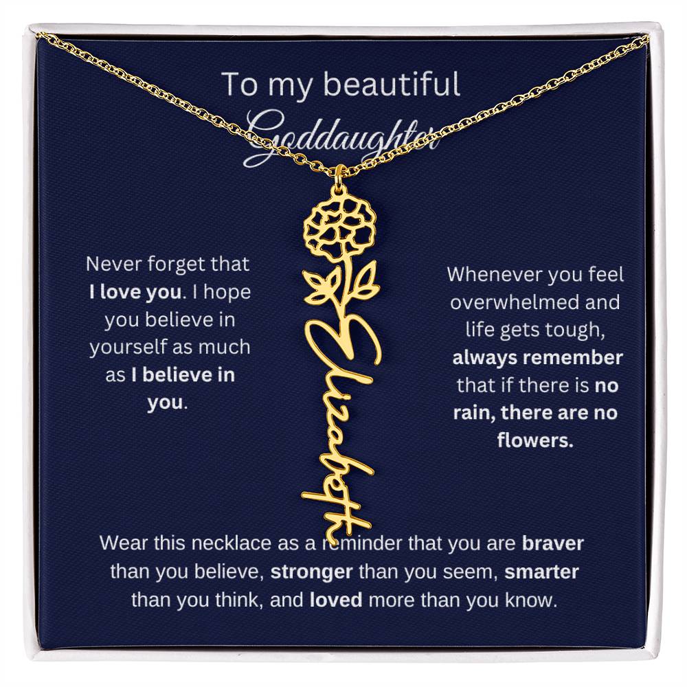 To My Beautiful Goddaughter Flower Necklace 1